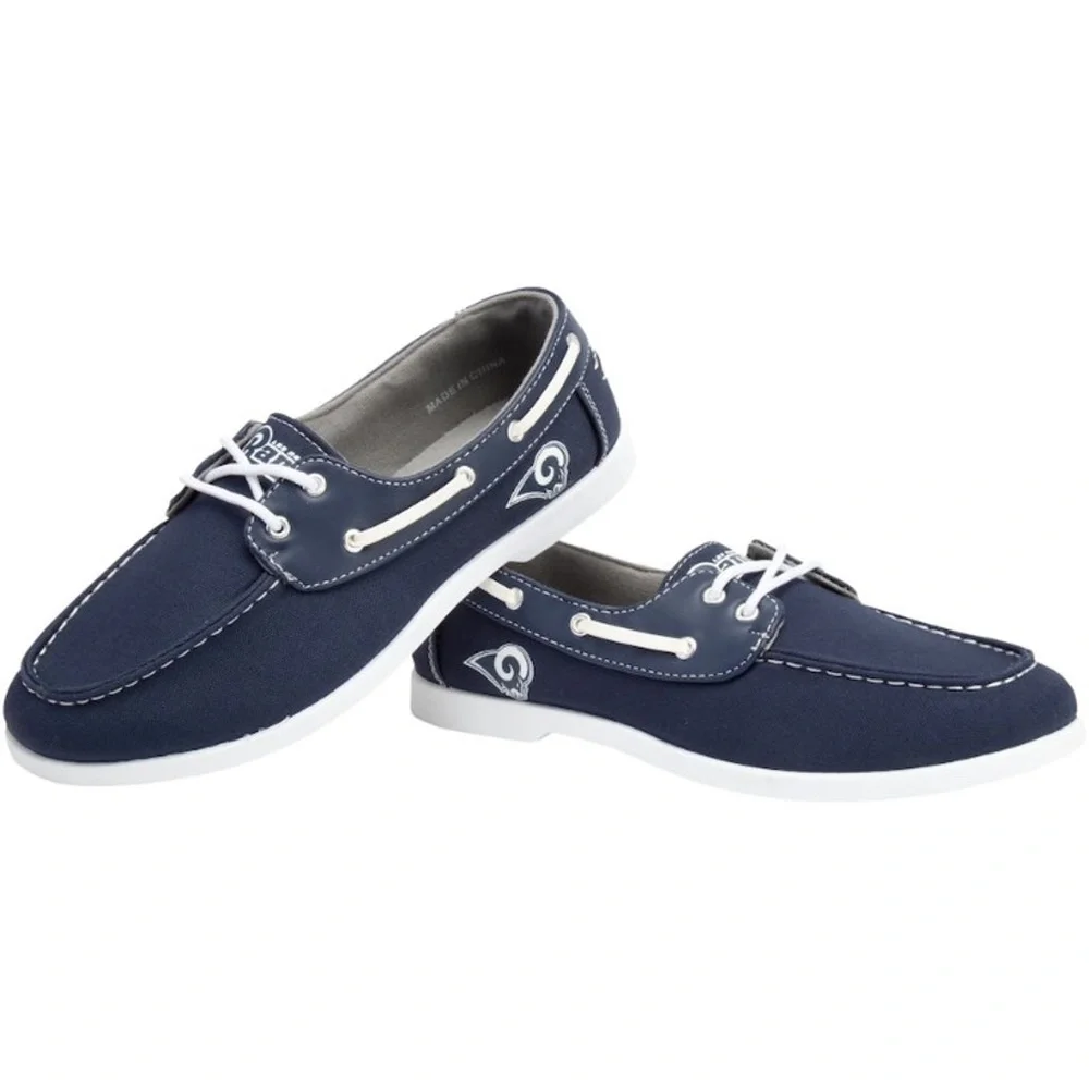 Los Angeles RAMS Men's Sizes Low Top Boat Shoe Navy Side Logo - Picture 8 of 10